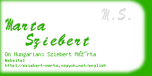 marta sziebert business card